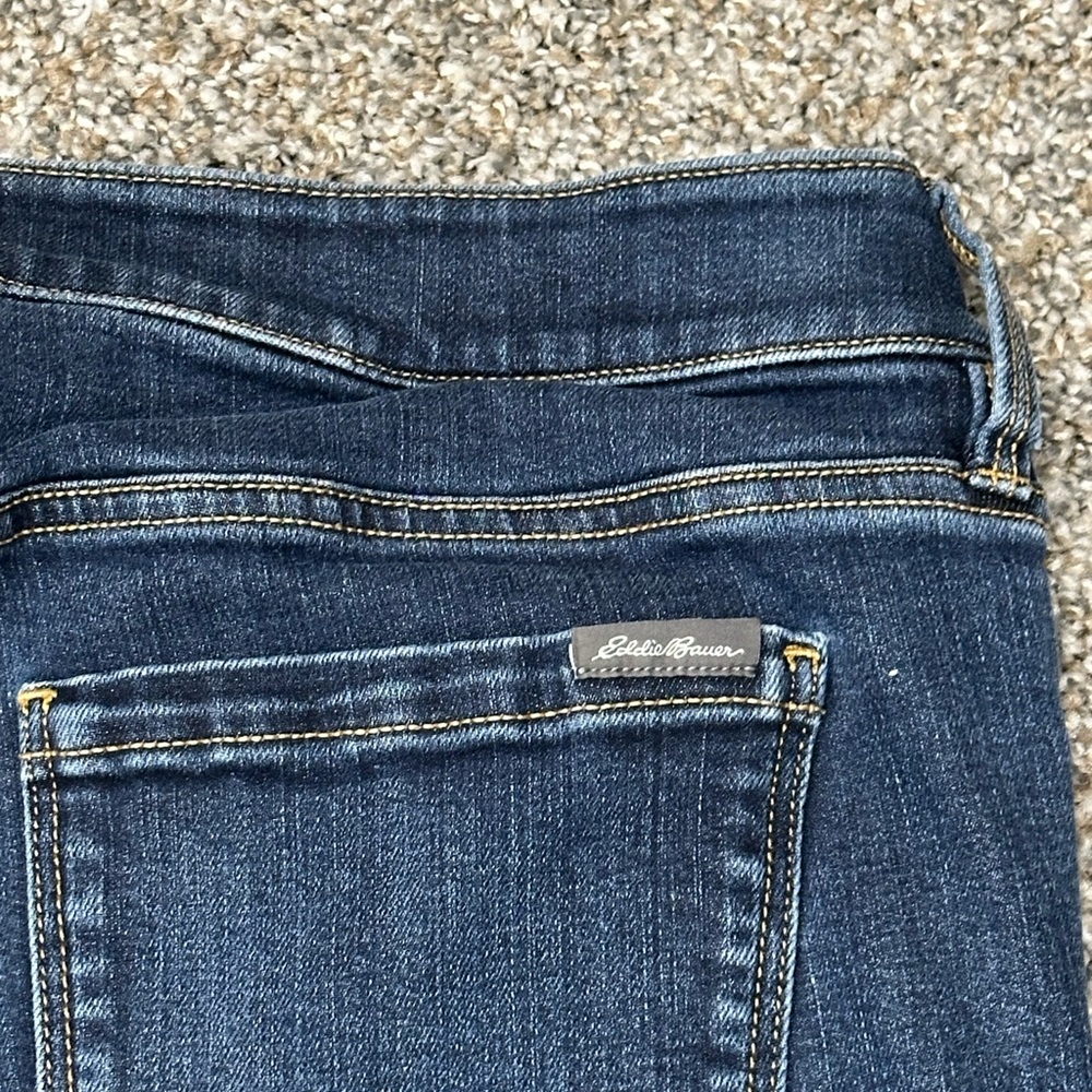 Women's Eddie Bauer 4 Small Jeans Slim Curvy Denim Navy Blue Straight Stretch - Picture 8 of 13